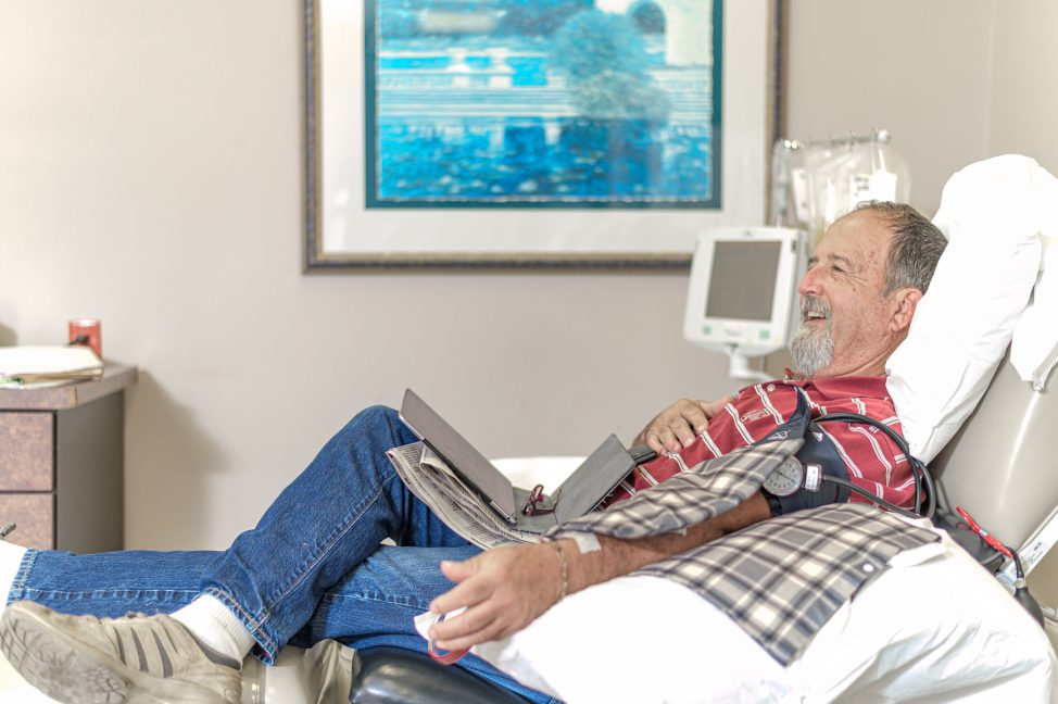 gentleman giving blood