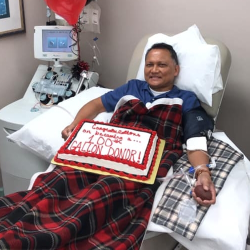 Lucky Morales being celebrated for donating