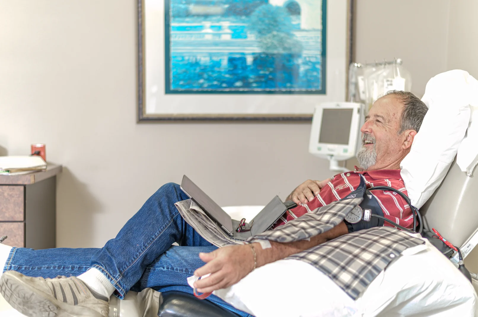 Patient in Mobile Blood Center