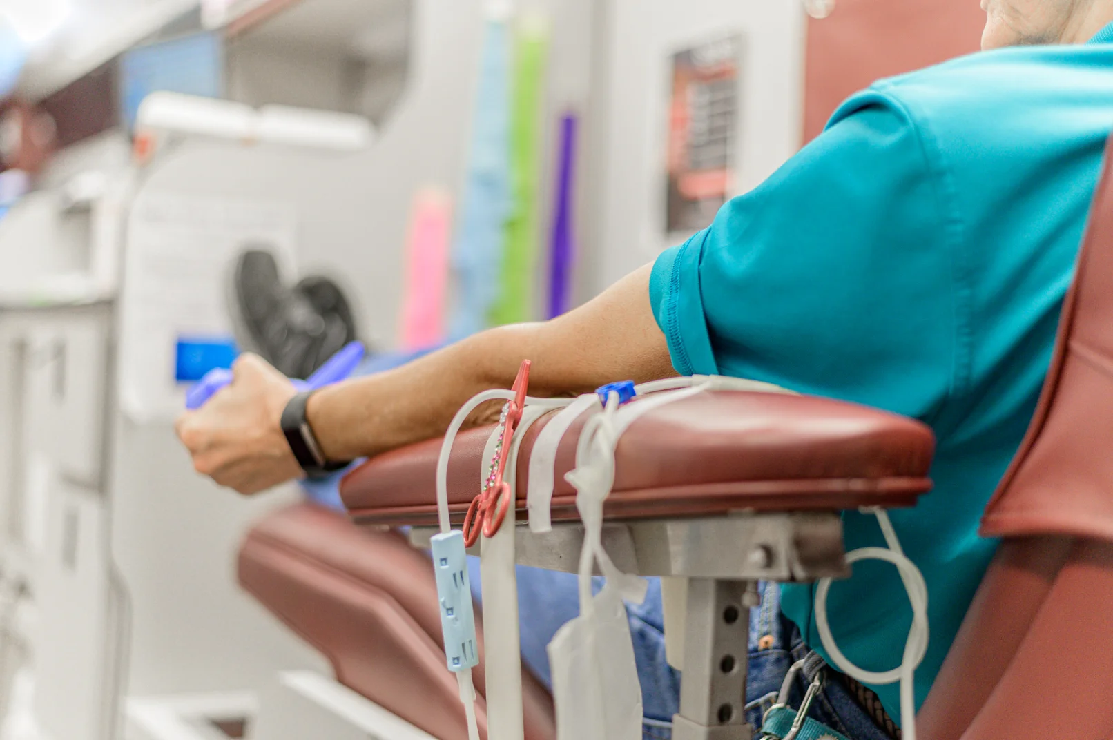 patient giving blood